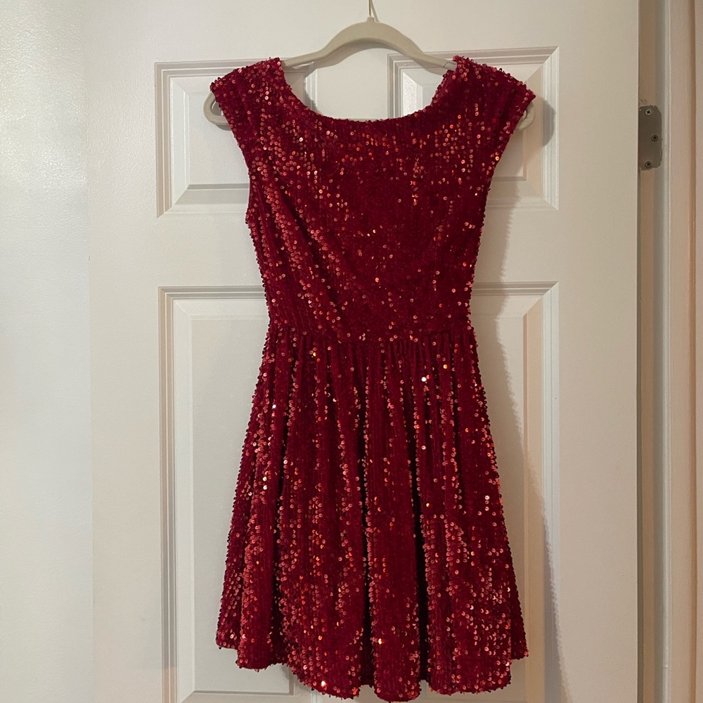 Monaco Red Sequin Dress